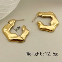 1 Pair Retro Geometric Plating 304 Stainless Steel 14K Gold Plated Earrings sku image 1