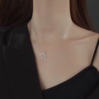 Glam Luxurious Solid Color Sterling Silver Plating Inlay Zircon Gold Plated Silver Plated Pendant Necklace main image 2