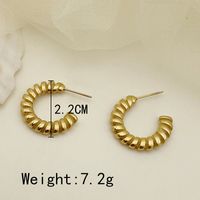 1 Pair IG Style Geometric Plating 304 Stainless Steel 14K Gold Plated Earrings sku image 1