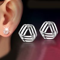 1 Pair Simple Style Commute Geometric Plating Copper Ear Studs main image 1