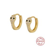 1 Paire Style Vintage Serpent Placage Incruster Argent Sterling Strass Oreille Clip sku image 3
