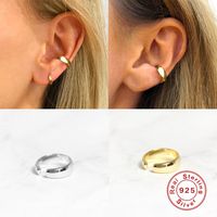 1 Pair Simple Style Solid Color Plating Sterling Silver Ear Cuffs main image 5
