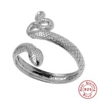 Vintage Style Snake Sterling Silver Open Rings main image 4