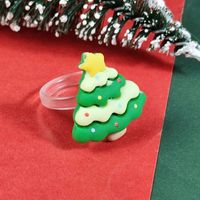 Cartoon Style Christmas Tree Santa Claus Christmas Socks Arylic Wholesale Rings main image 2