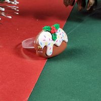 Cartoon Style Santa Claus Gingerbread Snowman Arylic Wholesale Rings main image 3