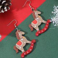 1 Pair Cute Santa Claus Christmas Socks Snowflake Arylic Drop Earrings sku image 5