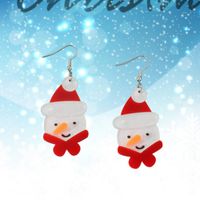 1 زوج جذاب بابا نويل جوارب عيد الميلاد ندفة الثلج أريليك الأقراط المعلقة main image 3