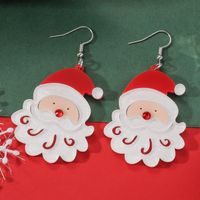 1 زوج جذاب بابا نويل جوارب عيد الميلاد ندفة الثلج أريليك الأقراط المعلقة sku image 3