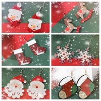 1 Pair Cute Santa Claus Christmas Socks Snowflake Arylic Drop Earrings main image 1