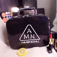 Streetwear Solid Color Pu Leather Square Makeup Bags sku image 6