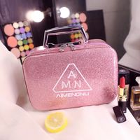 Streetwear Solid Color Pu Leather Square Makeup Bags sku image 2