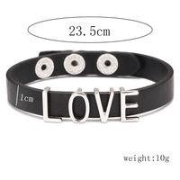 Romantic Simple Style Letter Pu Leather Alloy Women's Bracelets sku image 5