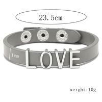 Romantic Simple Style Letter Pu Leather Alloy Women's Bracelets sku image 3