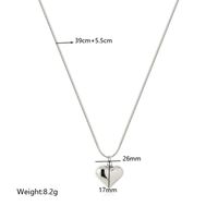 Wholesale Simple Style Heart Shape Stainless Steel Plating Hollow Out Pendant Necklace sku image 1