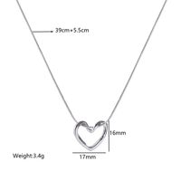 Wholesale Simple Style Heart Shape Stainless Steel Plating Hollow Out Pendant Necklace sku image 2