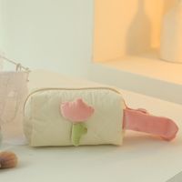 Cute Solid Color Polyester Corduroy Square Makeup Bags sku image 3