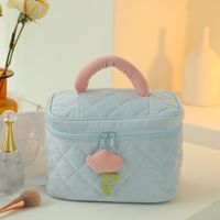 Cute Solid Color Polyester Corduroy Square Makeup Bags sku image 7