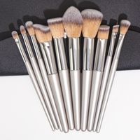 Lady Artificial Fiber Nylon Aluminum Tube Makeup Brushes 1 Set sku image 2