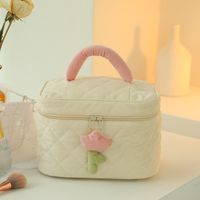 Cute Solid Color Polyester Corduroy Square Makeup Bags sku image 6