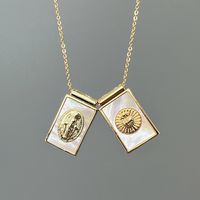 Einfacher Stil Klassischer Stil Runden Kupfer Überzug Vergoldet Halskette Mit Anhänger main image 6