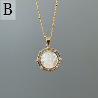 Simple Style Classic Style Round Copper Plating Gold Plated Pendant Necklace sku image 3