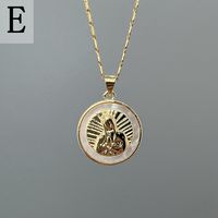 Simple Style Classic Style Round Copper Plating Gold Plated Pendant Necklace sku image 1