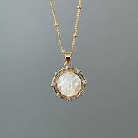 Simple Style Classic Style Round Copper Plating Gold Plated Pendant Necklace main image 2