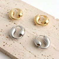 1 Pair Simple Style Water Droplets Solid Color Plating Copper 18k Gold Plated Hoop Earrings main image 5