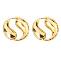 1 Pair Simple Style Water Droplets Solid Color Plating Copper 18k Gold Plated Hoop Earrings main image 4