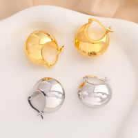 1 Pair Vintage Style U Shape Solid Color Plating Copper 18k Gold Plated Hoop Earrings main image 3
