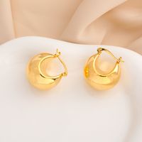 1 Pair Vintage Style U Shape Solid Color Plating Copper 18k Gold Plated Hoop Earrings sku image 3