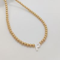Vintage Style Letter Shell Copper Wholesale Pendant Necklace sku image 16