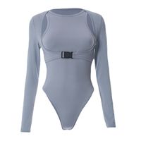 Women's Bodysuits Bodysuits 2 In 1 Sexy Solid Color main image 5