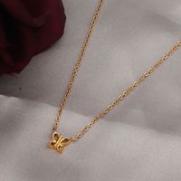 Wholesale Simple Style Streetwear Butterfly Stainless Steel Plating 18k Gold Plated Pendant Necklace sku image 2