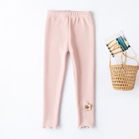 Vintage Style Solid Color Flower Cotton Pants & Leggings sku image 6