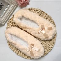 Women's Casual Bow Knot Round Toe Cotton Slippers main image 4