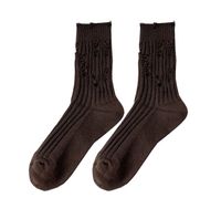 Women's Simple Style Solid Color Cotton Ripped Crew Socks A Pair sku image 6