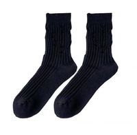 Women's Simple Style Solid Color Cotton Ripped Crew Socks A Pair sku image 2