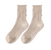 Women's Simple Style Solid Color Cotton Ripped Crew Socks A Pair sku image 4