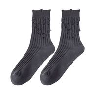 Women's Simple Style Solid Color Cotton Ripped Crew Socks A Pair sku image 7