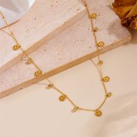 Titan Stahl 18 Karat Vergoldet Elegant Überzug Mond Herzform Schmetterling Strasssteine Halskette sku image 8