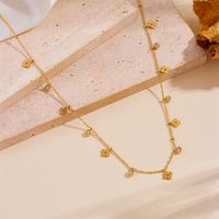 Titan Stahl 18 Karat Vergoldet Elegant Überzug Mond Herzform Schmetterling Strasssteine Halskette sku image 2