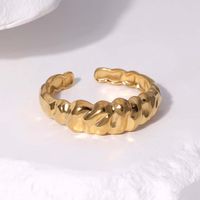 Acero Inoxidable 304 Chapados en oro de 18k Elegante Retro Enchapado Geométrico Hoja Forma De Corazón Anillos Abiertos sku image 20