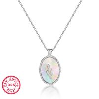 Vacation Simple Style Commute Rose Sterling Silver Plating Inlay Shell 18k Gold Plated White Gold Plated Pendant Necklace sku image 2