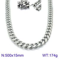Hip-Hop Punk Geometric Titanium Steel Plating 18K Gold Plated Men's Necklace sku image 4