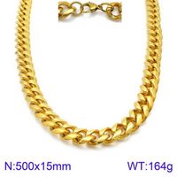 Hip-Hop Punk Geometric Titanium Steel Plating 18K Gold Plated Men's Necklace sku image 2