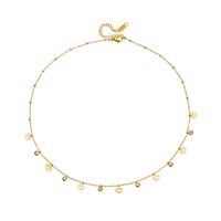 Titan Stahl 18 Karat Vergoldet Elegant Überzug Mond Herzform Schmetterling Strasssteine Halskette sku image 10