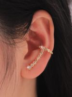 1 Paire Style Ig Géométrique Placage Incruster Laiton Zircon Plaqué Or 18k Boucles D'oreilles main image 1