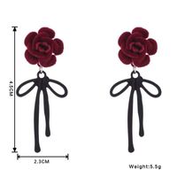 1 Pair Elegant Glam Rose Bow Knot Patchwork Alloy Drop Earrings main image 2