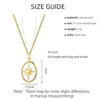 Ig Style Round Oval Heart Shape Stainless Steel Imitation Pearl Plating Inlay Shell 18k Gold Plated Pendant Necklace sku image 6